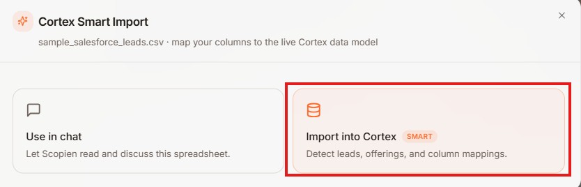 Import to Cortex