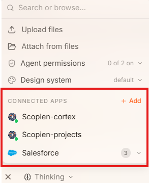 Connected Apps in menu